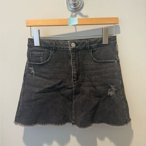 Black Denim Mini Skirt